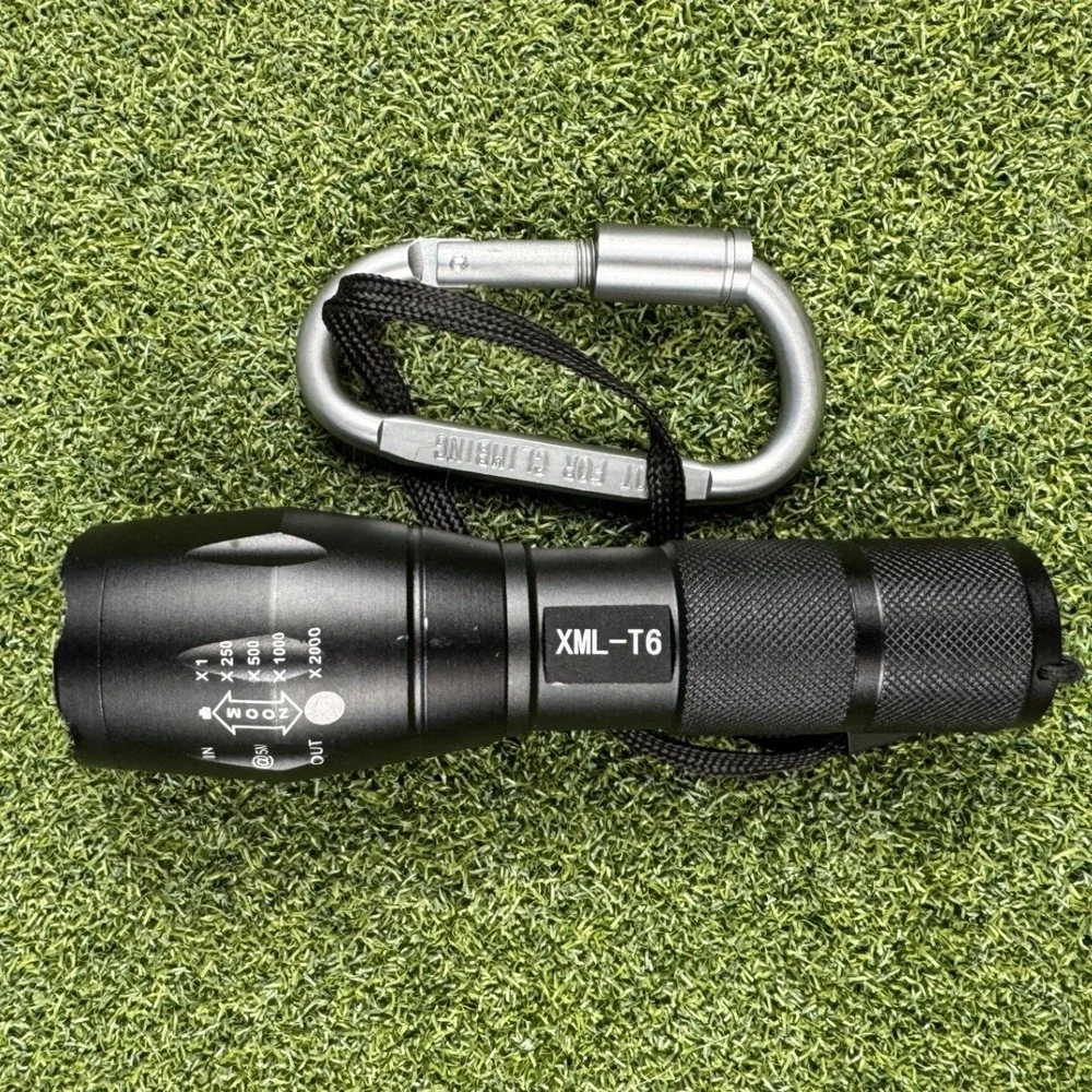 XML-T6 LED Tactical Flashlight‎ Zoomable 5 Modes w Carabiner Outdoor EDC
